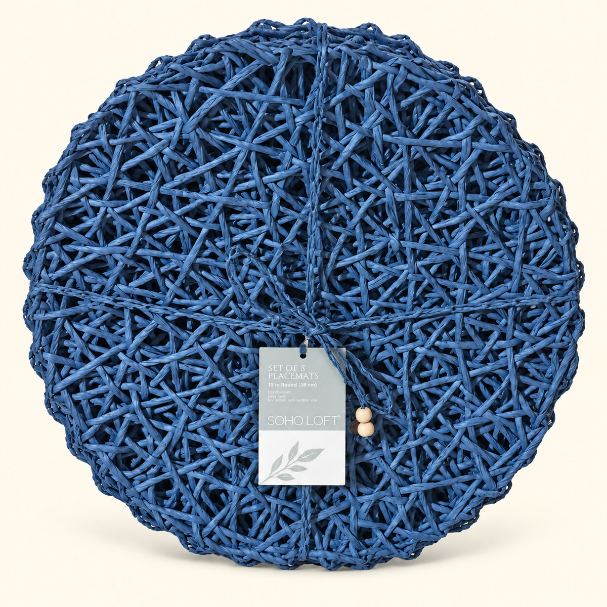 Soho Loft · set de 8 manteles individuales tejidos azules