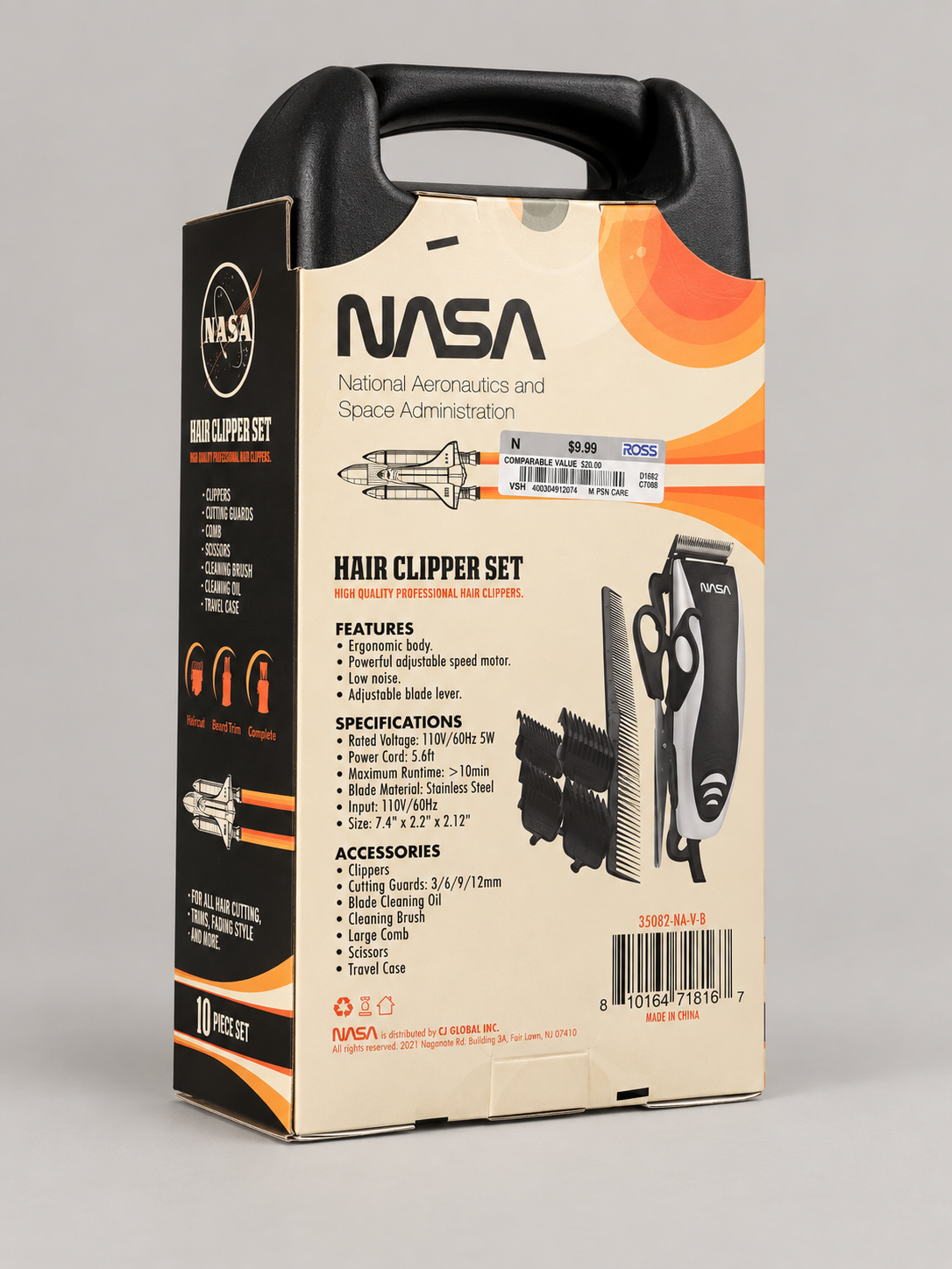 NASA · kit de cortadora de cabello, 10 piezas