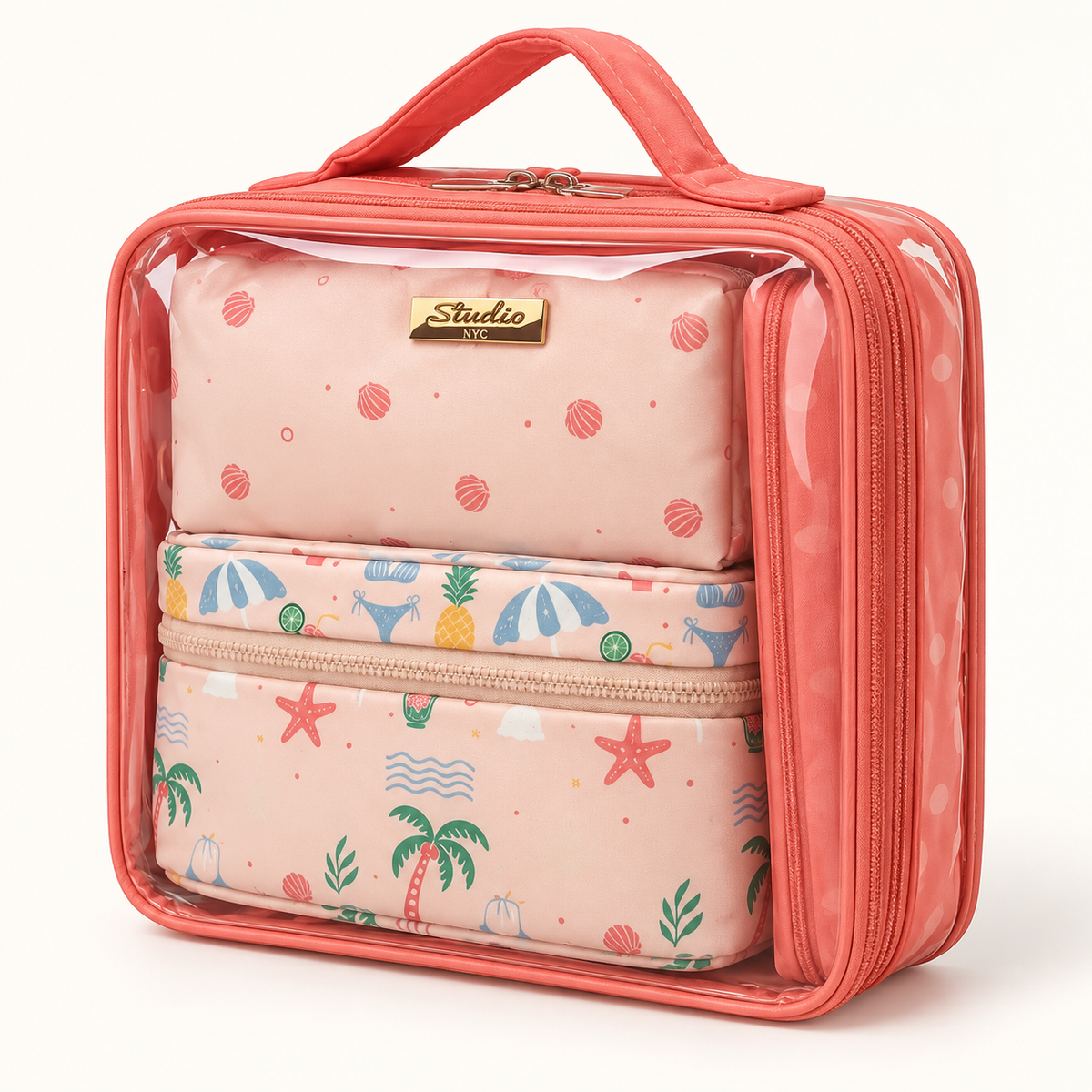 Studio NYC · set de 4 cosmetiqueras de viaje rosa