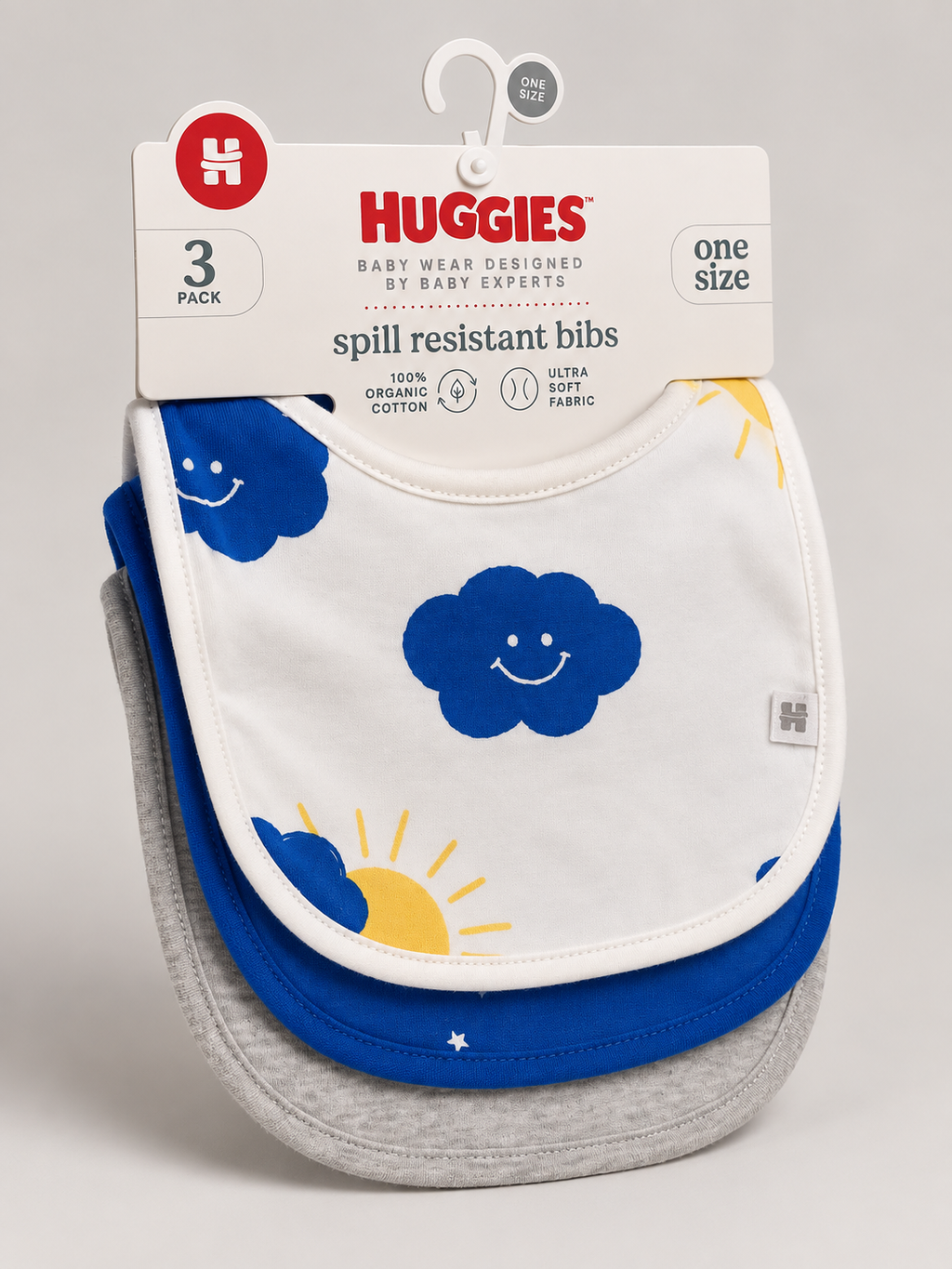 Huggies Baby Wear · set de 3 baberos resistentes a derrames
